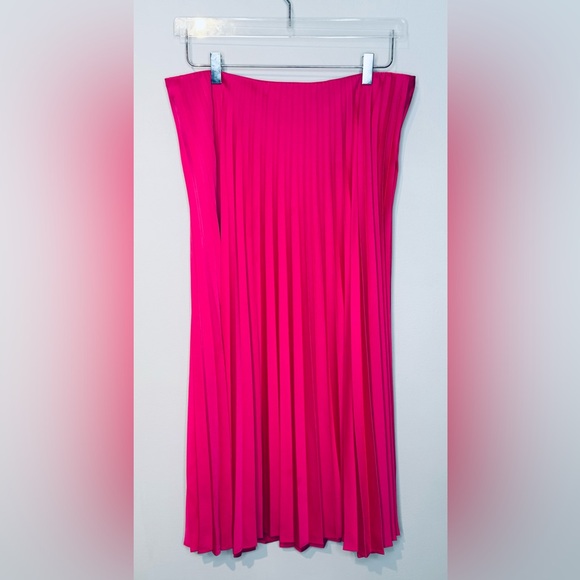 J.Crew Gwyneth Pleated Pink Satin Midi Slip Skirt - Picture 3 of 11